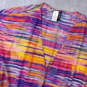 Lauren Ralph Lauren Women's Multicolor Sheer Swim Cover Up Tunic Dress Size L